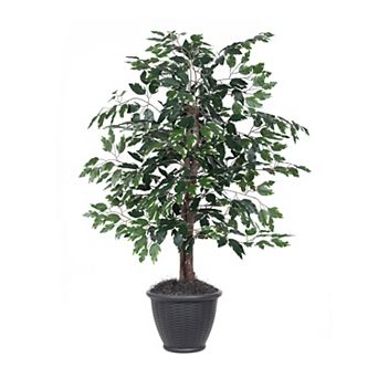 Vickerman 4-ft. Artificial Variegated Ficus Bush in Plastic Container