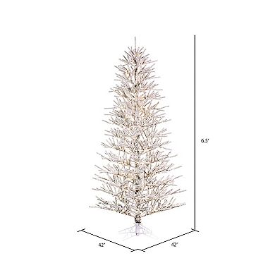 Vickerman 6.5-ft. Flocked Artificial Pre-Lit Christmas Tree