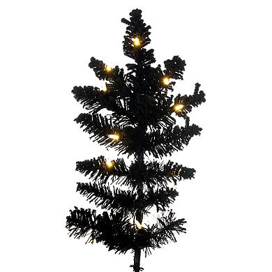 Vickerman 7.5-ft. Artificial Flocked Black Fir Christmas Tree with Warm White LED Lights