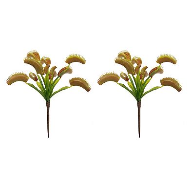 Vickerman Set of 3 Green Artificial Venus Flytrap Plant
