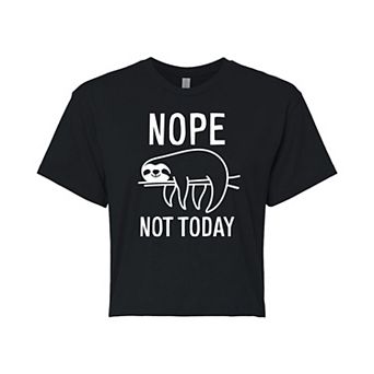 Juniors' Nope Not Today Cropped Graphic Tee