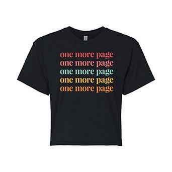 Juniors' One More Page Cropped Graphic Tee