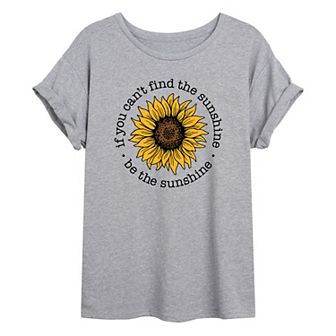 Juniors' Be The Sunshine Oversized Graphic Tee