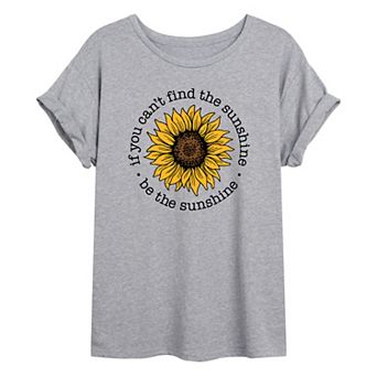 Juniors' Be The Sunshine Oversized Graphic Tee