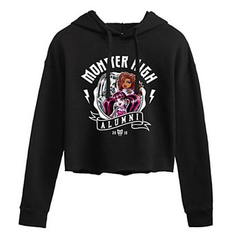 Juniors' Monster High Alumni Group Shot Cropped Graphic Hoodie