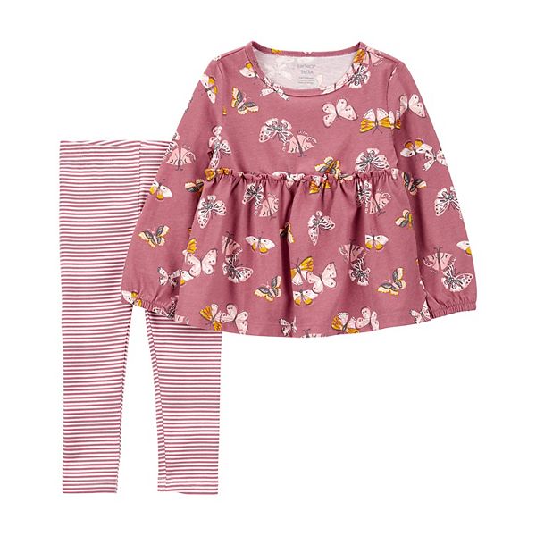 Baby Girl Carter's 2-Piece Floral Print Top and Leggings Set