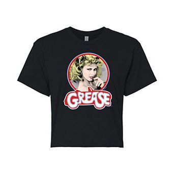 Juniors' Grease Sandy Head Shot Cropped Graphic Tee