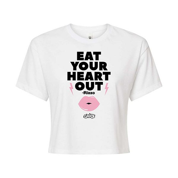 Juniors' Grease Rizzo "Eat Your Heart Out" Cropped Graphic Tee