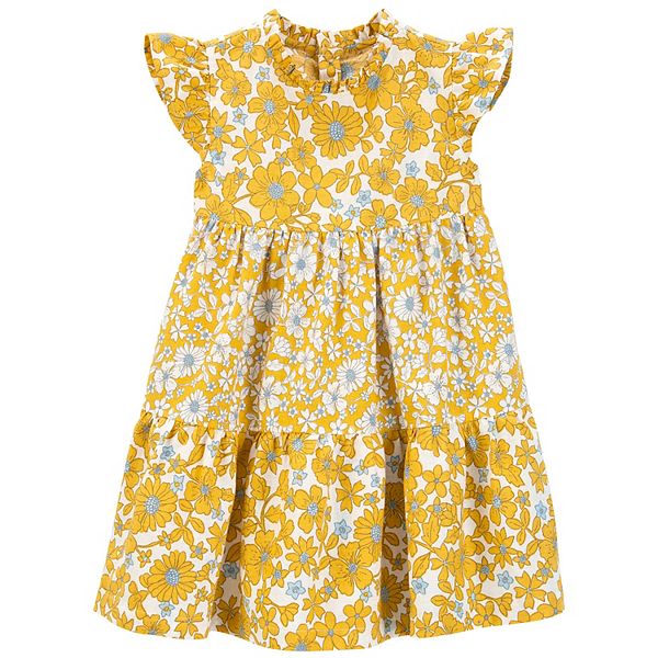 Toddler Girl Carter's Floral Linen Blend Dress