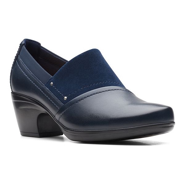 Clarks Navy Fianna Still Slip On Leather Shoes in 2023