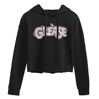 Juniors' Grease Vintage Car Logo Cropped Graphic Hoodie