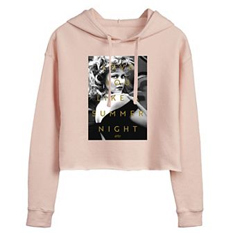 Juniors' Grease Sandy "Pure Pink" Cropped Graphic Hoodie