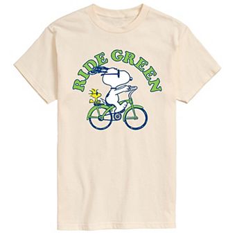 Men's Peanuts Ride Green Tee