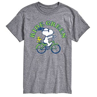 Men's Peanuts Ride Green Tee