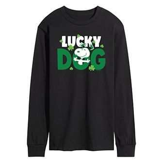 Men's Peanuts Lucky Dog Long Sleeve Tee
