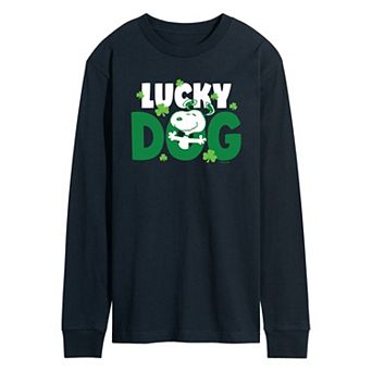 Men's Peanuts Lucky Dog Long Sleeve Tee
