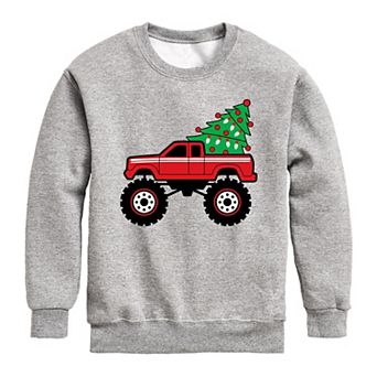Boys 8-20 Christmas Tree Truck Sweatshirt