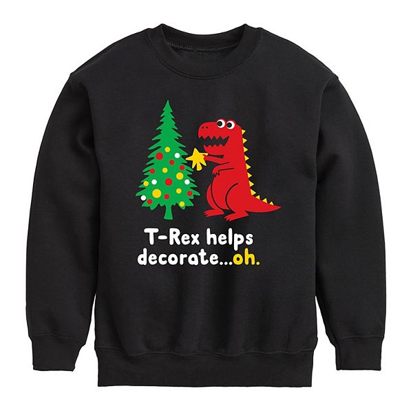 Boys 8-20 T-Rex Helps Decorate Tree Sweatshirt