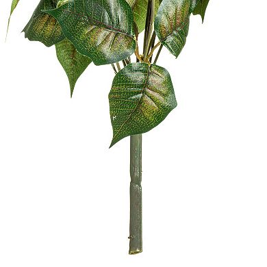Vickerman Artificial Poinsettia and Leaf Bush - 18-in.