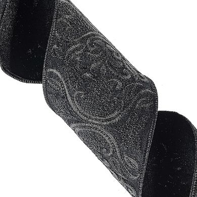 Vickerman Embroidery Wired Edge Christmas Ribbon