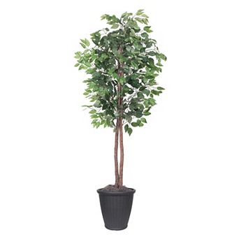 Vickerman 6-ft. Artificial Ficus Tree in Round Plastic Container
