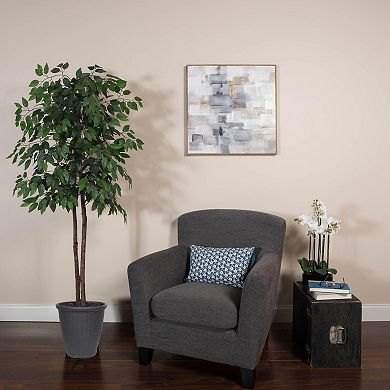 Vickerman 6-ft. Artificial Ficus Tree in Round Plastic Container