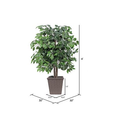 Vickerman Artificial Ficus Bush in Square Plastic Container