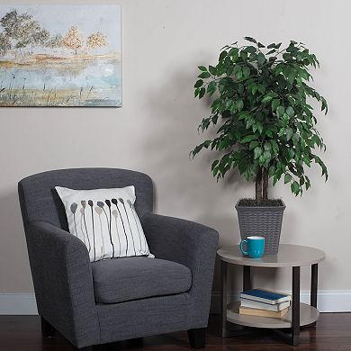 Vickerman Artificial Ficus Bush in Gray Square Plastic Container
