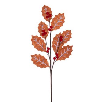 Vickerman 4 pk 27.5-Inch Artificial Holly & Red Berry Spray
