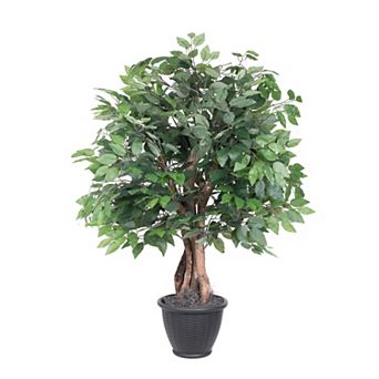 Vickerman Artificial Ficus Extra Full Bush in Round Plastic Container