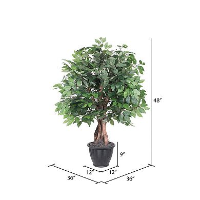 Vickerman Artificial Ficus Extra Full Bush in Round Plastic Container