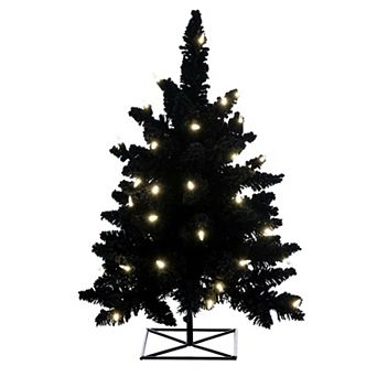 Vickerman 3-ft. Flocked Artificial Christmas Tree with Warm White LED Mini Lights