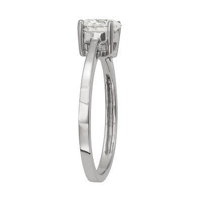 Moissanite Outlet Sterling Silver 1 Carat T.W. Round Moissanite Solitaire Ring