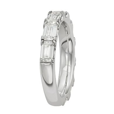 Moissanite Outlet Sterling Silver 2 3/4 Carat T.W. Emerald Cut Moissanite Anniversary Band