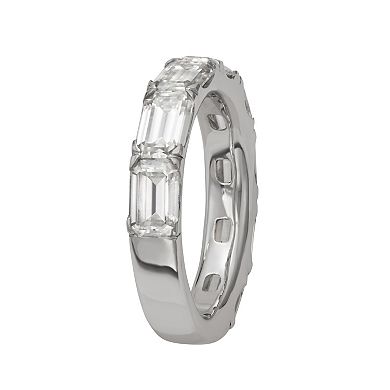 Moissanite Outlet Sterling Silver 4 5/8 Carat T.W. Emerald Cut Moissanite Anniversary Band