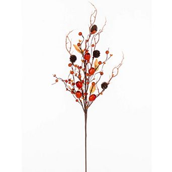 Vickerman 2 pc 28-Inch Artificial Pods, Berries & Pinecone Spray