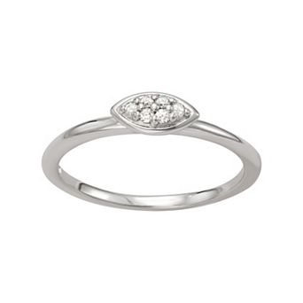 Moissanite Outlet Sterling Silver 1/10 Carat T.W. Pave Lab-Created Moissanite Marquise Ring