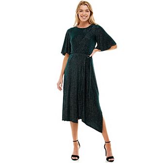 Women's Luxology Textured Asymmetrical Midi Dress