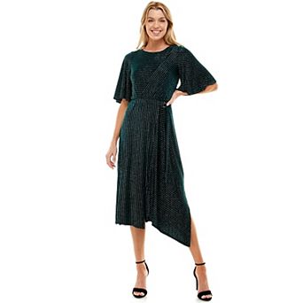 Women's Luxology Textured Asymmetrical Midi Dress