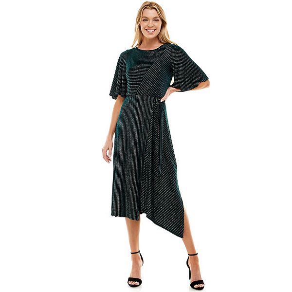 Women's Luxology Textured Asymmetrical Midi Dress