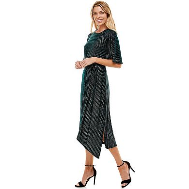 Women's Luxology Textured Asymmetrical Midi Dress