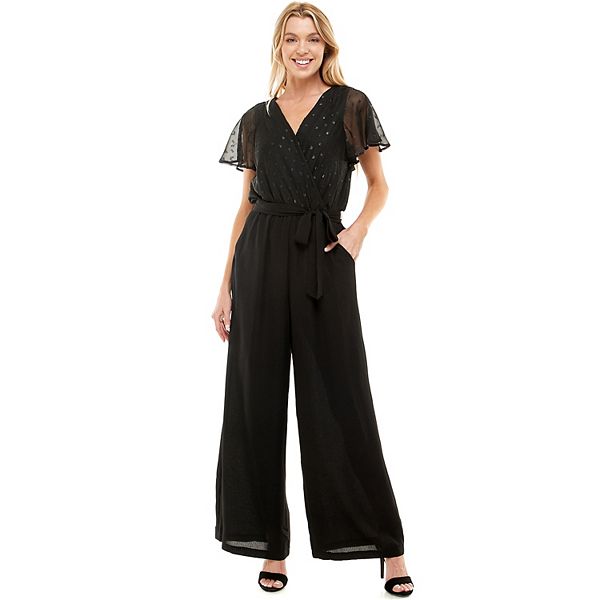 Women's Luxology Flutter Sleeve Flared Jumpsuit