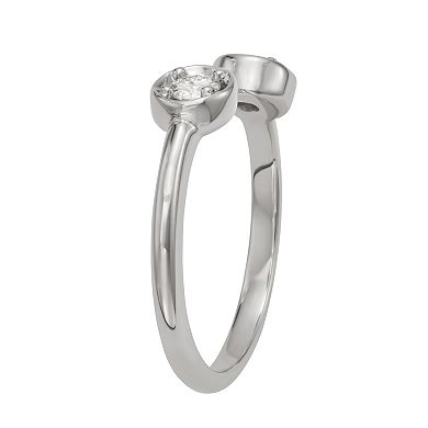 Moissanite Outlet Sterling Silver 1/4 Carat T.W. Moissanite Two-Stone Ring