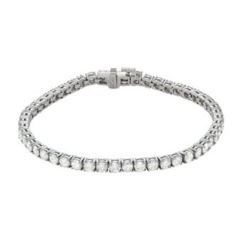 Moissanite Outlet Sterling Silver 6 1/2 Carat T.W. Round Lab-Created Moissanite Tennis Bracelet