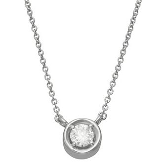 Moissanite Outlet Sterling Silver 1/3 Carat T.W. Lab-Created Moissanite Solitaire Pendant Necklace