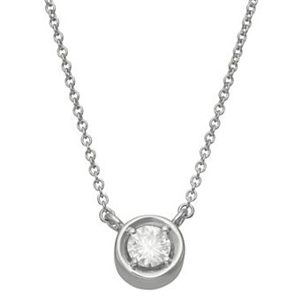Moissanite Outlet Sterling Silver 1/3 Carat T.W. Lab-Created Moissanite Solitaire Pendant Necklace
