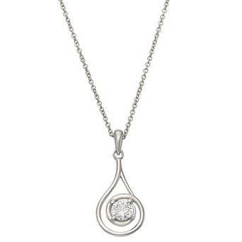 Moissanite Outlet Sterling Silver 1/3 Carat T.W. Round Lab-Created Moissanite Fashion Pendant Necklace