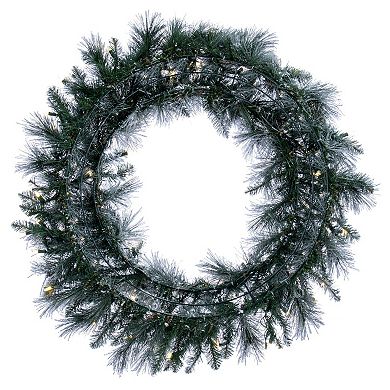 Vickerman Flocked Jackson Pine Pre-Lit Artificial Wreath with PVC Tips