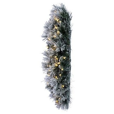 Vickerman Flocked Jackson Pine Pre-Lit Artificial Wreath with PVC Tips