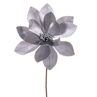 Vickerman 22-Inch Artificial Glitter Trim Poinsettia Stem 4 pk